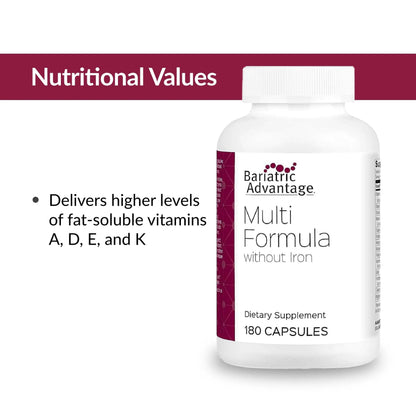 Bariatric Advantage Multi Formula without Iron, High Potency Daily Multivitamin for Bariatric Surgery Patients Bariatric Advantage