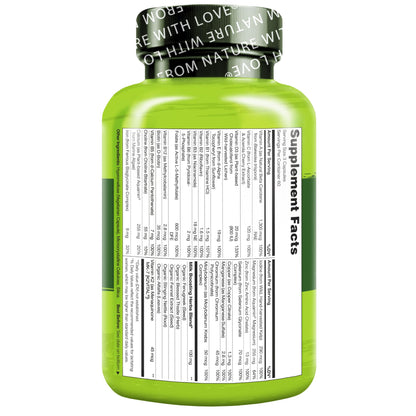 NATURELO Postnatal Multivitamin - Supplement for Breastfeeding Women - Plant-Based Vitamin D, Folate, Gentle Iron - for Nursing Mother, Baby