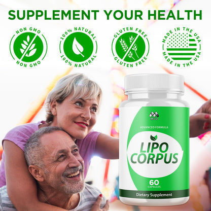 Lipo Corpus Capsules, Official LipoCorpus Supplement Pills Will All Natural Ingredients, Advanced Formula Lipo Corpus Active Lifestyle Supporting Health and Wellness for Women and Men (60 Capsules) MJOBuy Supplements Australia