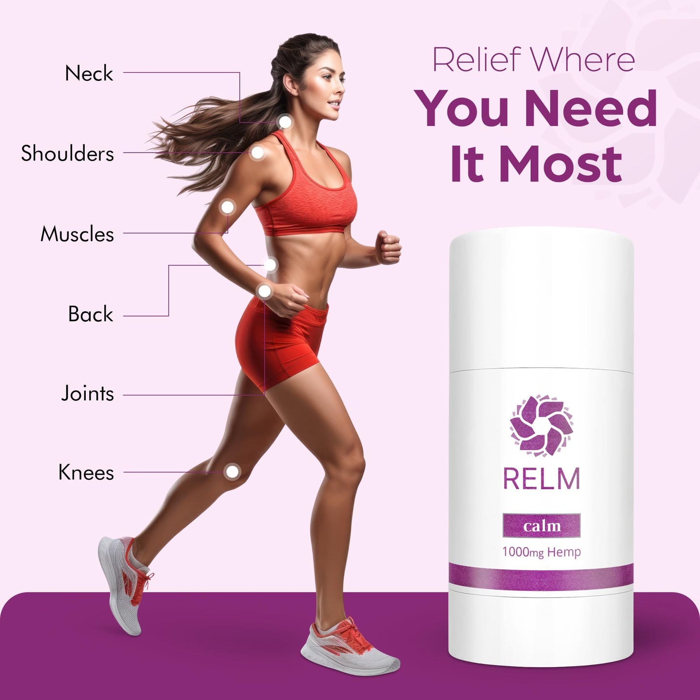 Relm Wellness Hemp Cream Relief - Maximum Strength Oil Roll On - Lavender Essential Oil - 1000mg Hemp - Nighttime Calming Creme | Great for sore Knee, Back, Joints and Muscles | Solid Lotion Balm Relm WellnessBuy Supplements Australia