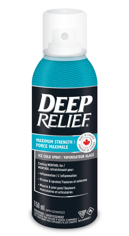 Deep Relief Ice Cold Spray, 150ml - Plastic Bottle, Spray, Cold Therapy, Turquoise, 5.3cm x 5.3cm x 17.1cm Deep ReliefBuy Supplements Australia