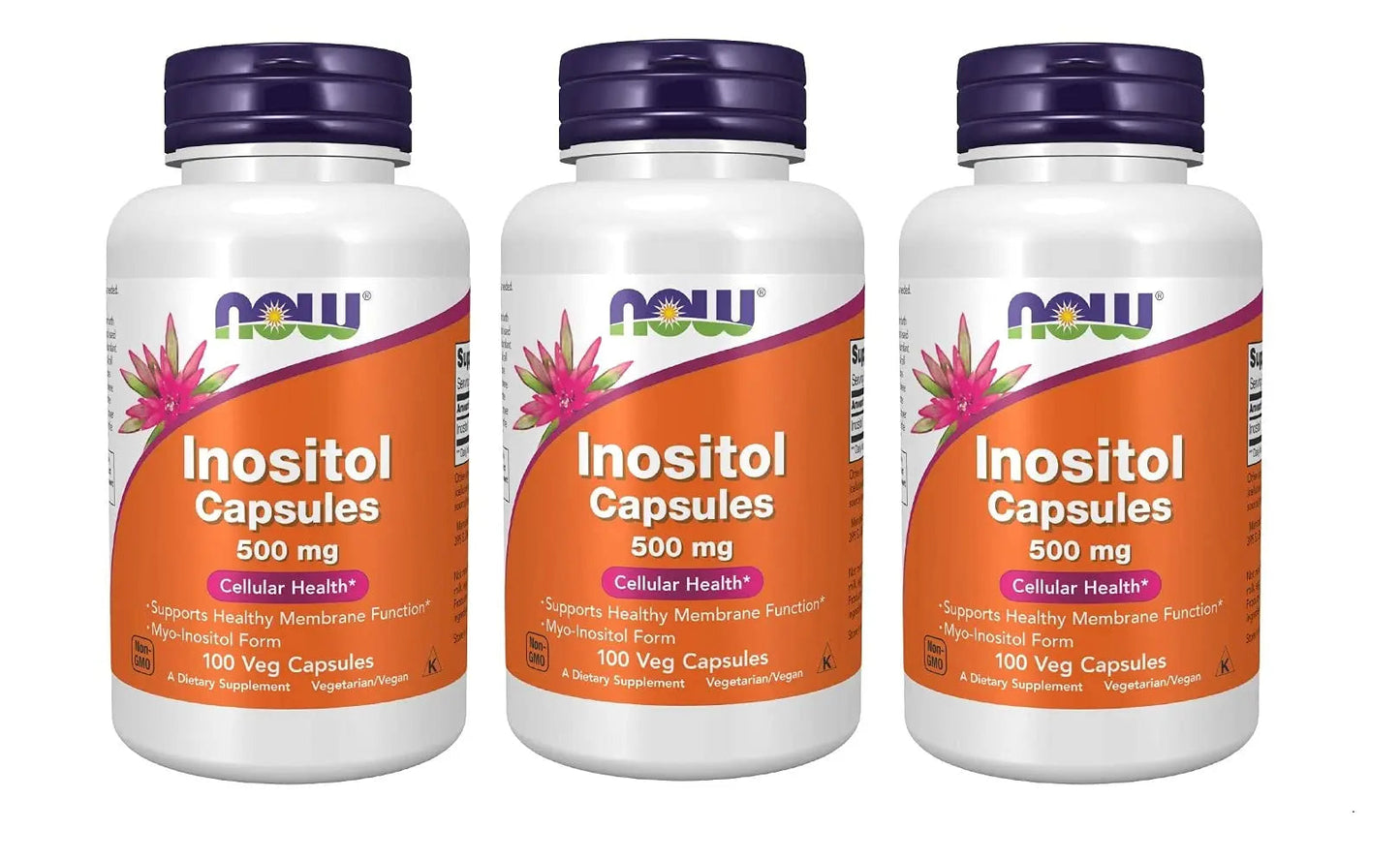 NOW Foods Foods Inositol 500mg,100 Capsules (Pack of 3) NOW FoodsBuy Supplements Australia