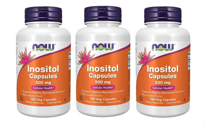 NOW Foods Foods Inositol 500mg,100 Capsules (Pack of 3) NOW FoodsBuy Supplements Australia