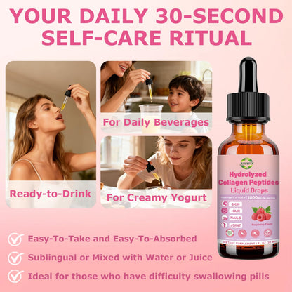 JUIWEFKK Hydrolyzed Collagen Peptides Liquid Organic Collagen Complex w. Biotin, Vitamin C & Hyaluronic Acid, Liquid Collagen Types I, II, III, IV, V for Hair, Skin, Nails & Joint Healthd JUIWEFKKBuy Supplements Australia