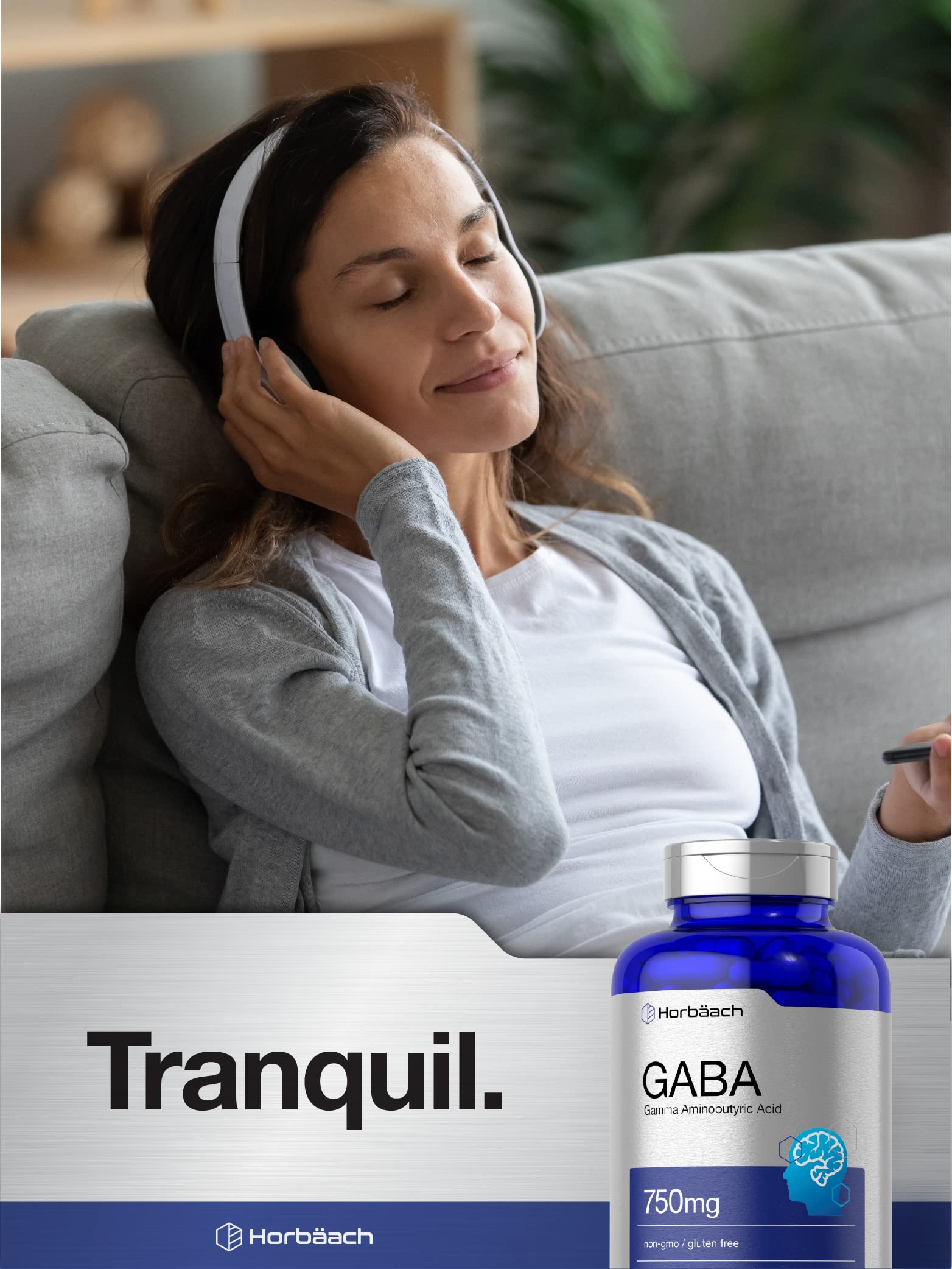GABA 750mg | 180 Capsules | Gamma Aminobutyric Acid Supplement HorbäachBuy Supplements Australia