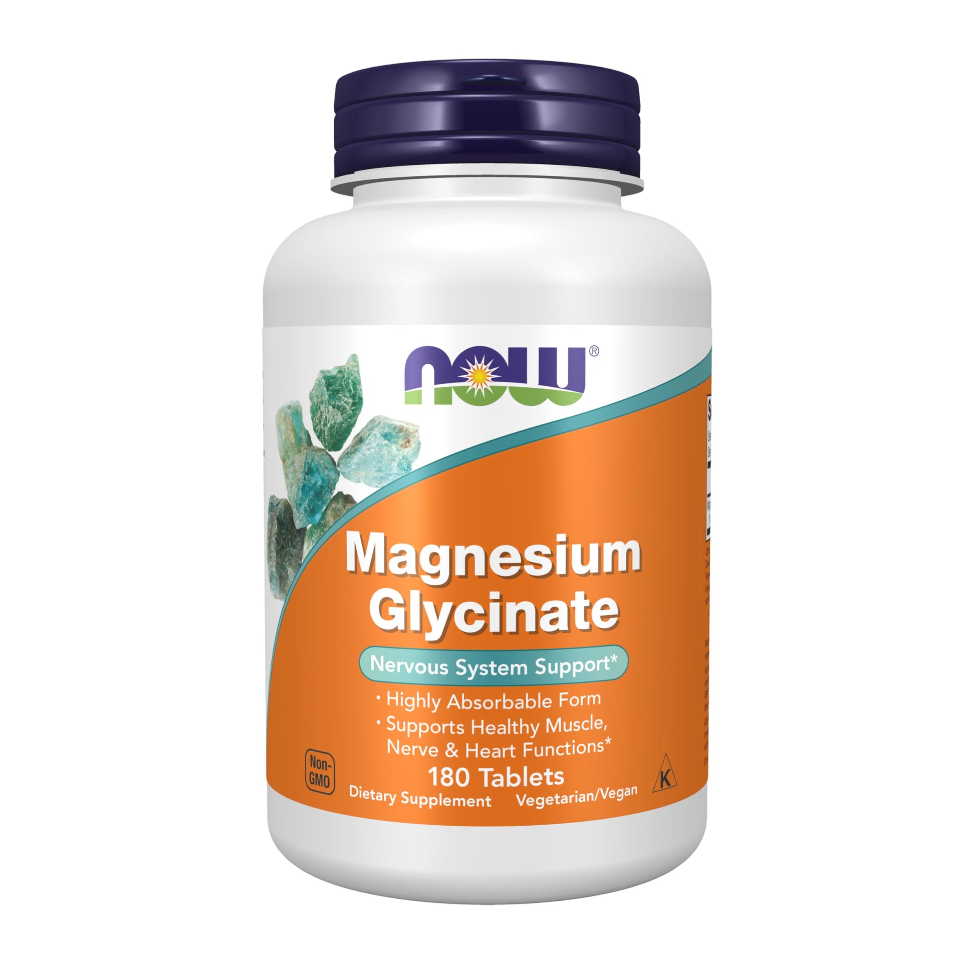NOW Foods Supplements, Magnesium Glycinate 100 mg, Highly Absorbable Form, 180 Tablets NOW FoodsBuy Supplements Australia