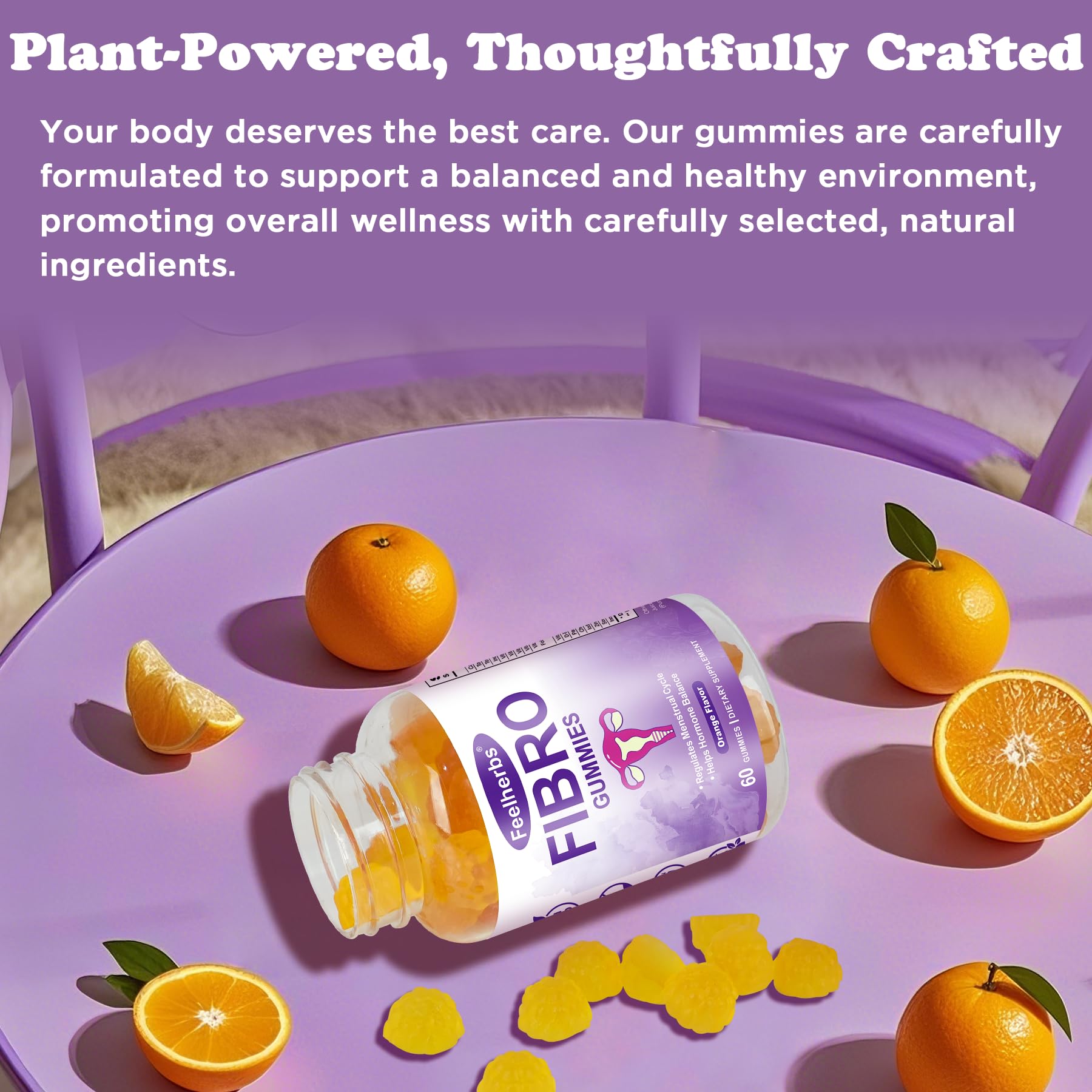 Fibro Gummies for Women Ovarian, Multivitamin Gummies for Hormone Balance, Ovarian Support Inositol Gummy with Vitamin A, E, and Minerals, 60 Count FeelherbsBuy Supplements Australia