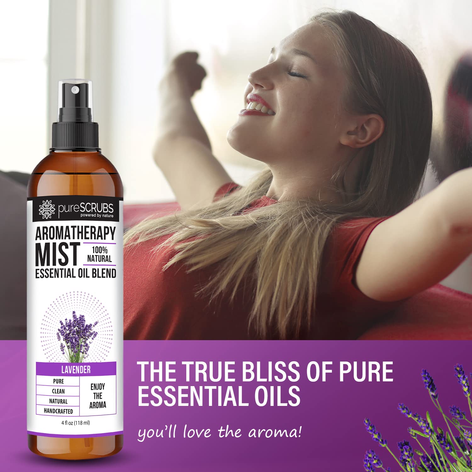 Shake, Mist & Enjoy - pureSCRUBS Premium Lavender Aromatherapy Spray Mist for Room, Body, Linens pureSCRUBSBuy Supplements Australia