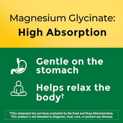 Nature Made High Absorption Magnesium Glycinate 300mg per 3 Capsules, Magnesium Supplement for Muscle, Heart, Nerve and Bone Support, 90 Magnesium Bisglycinate Capsules, 30 Day Supply Nature MadeBuy Supplements Australia