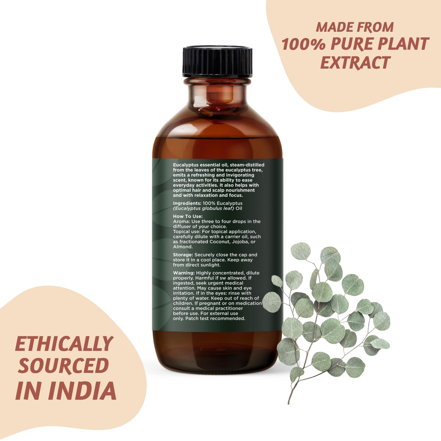 Folkulture Eucalyptus Essential Oil for Diffuser - 4 Fl Oz - 100% Pure, Natural and Undilluted Essential Oil FolkultureBuy Supplements Australia