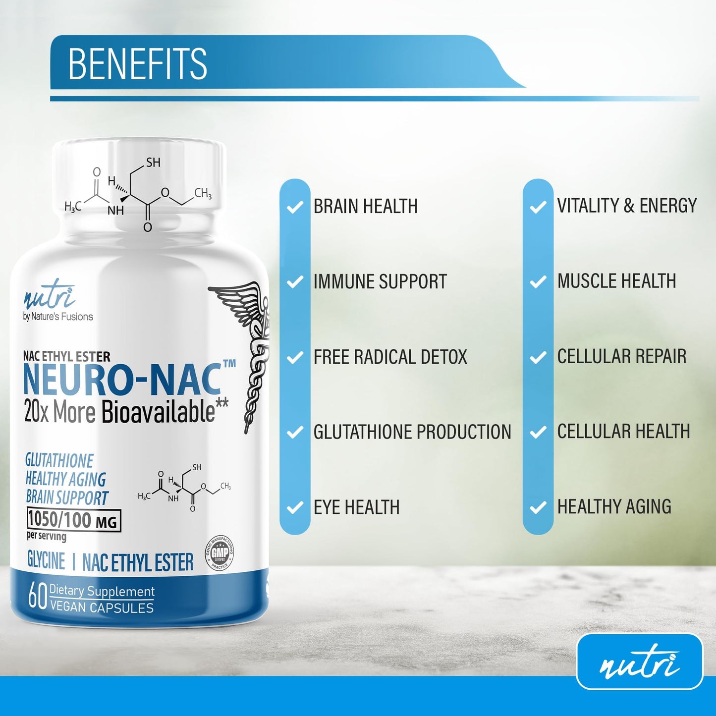 Neuro NAC Supplement 375mg Extra Strength with 1800mg Glycine - N-Acetyl Cysteine Nature's FusionsBuy Supplements Australia