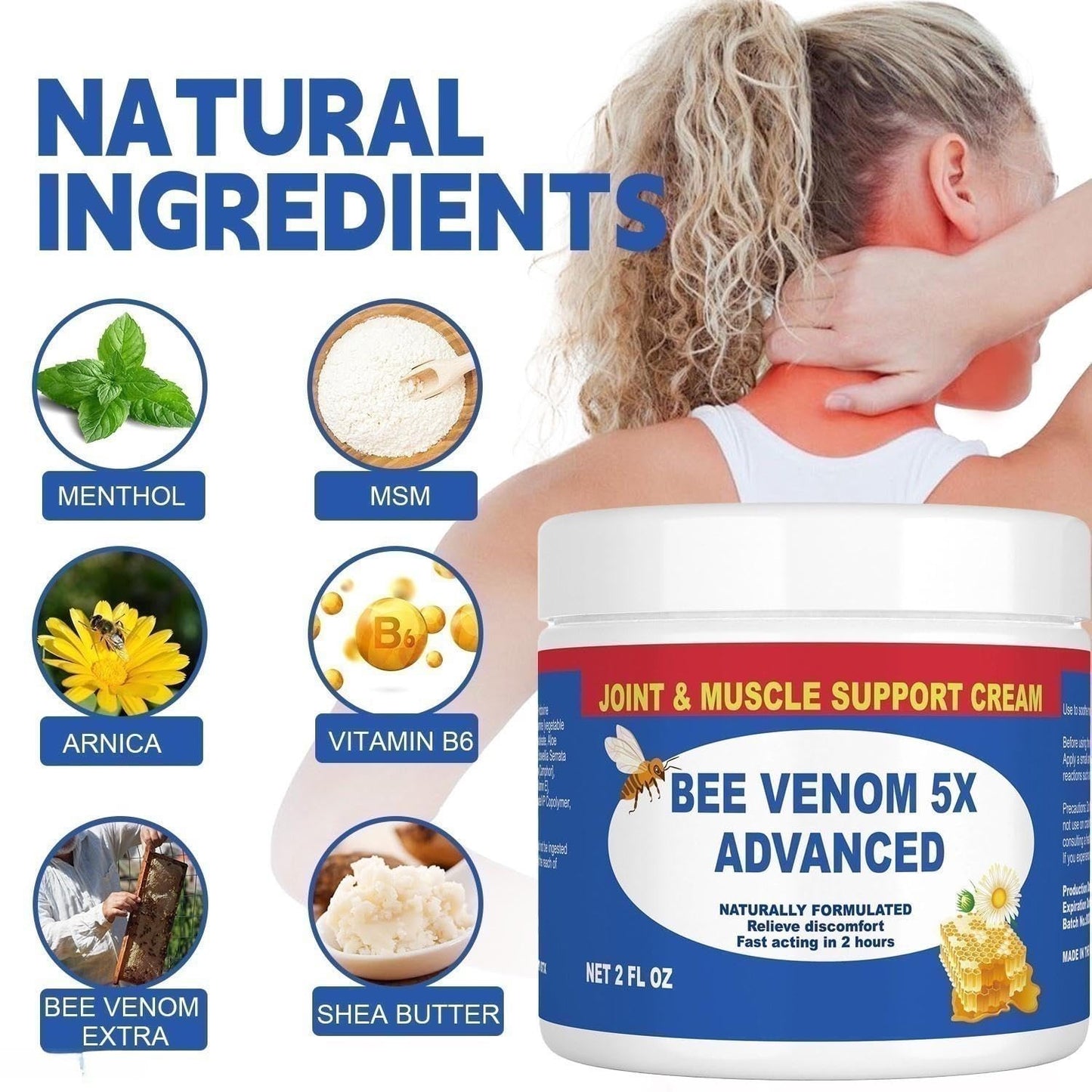 JOYFULART Zealand Bee Venom Serum Gel, Professional for Joint, Muscle, Bone Cream, 24h Fast Release, Soothing Powerful for Back, Neck, Hand, Foot, Knee, Muscle, Shoulder, Hip, Nerve JOYFULARTBuy Supplements Australia