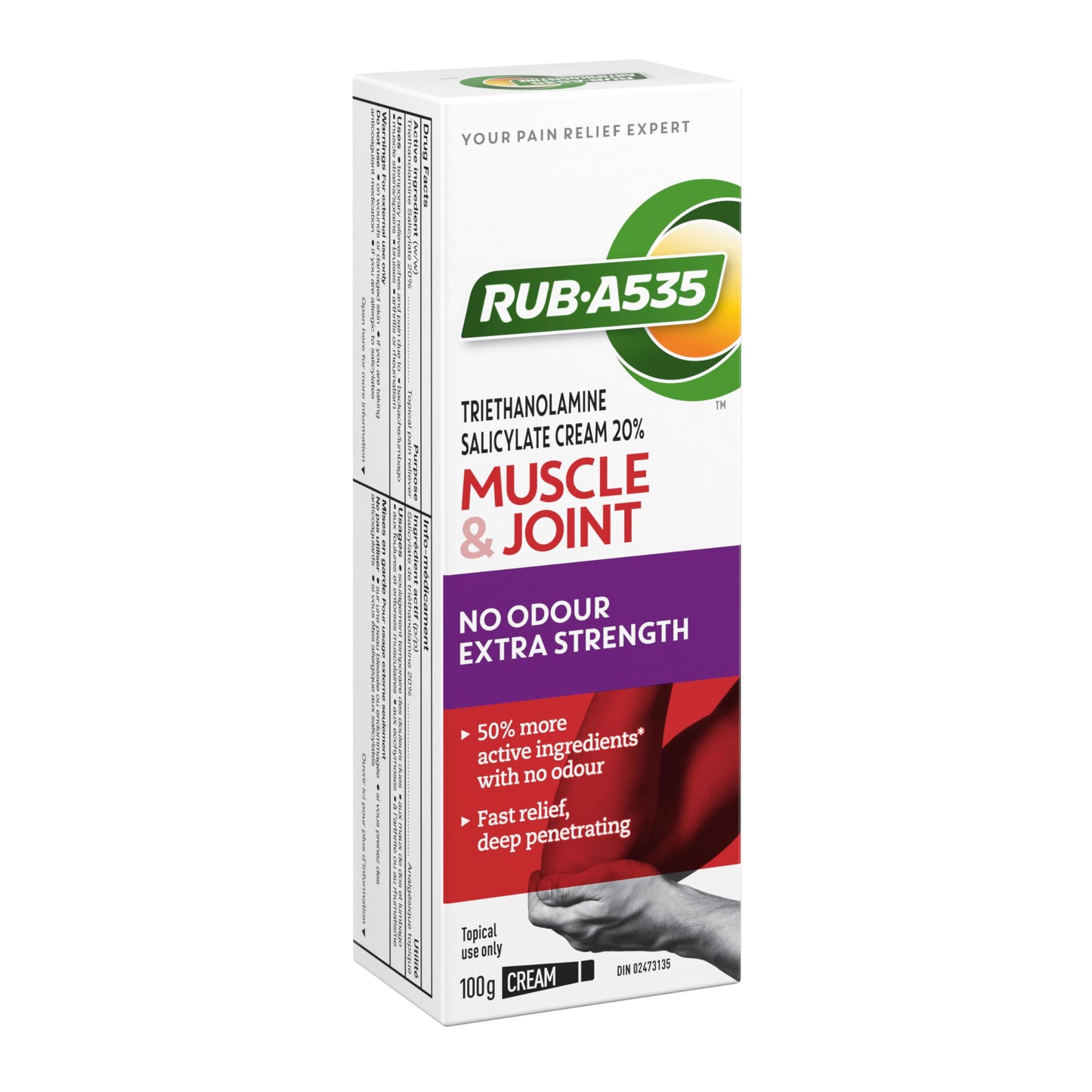 RUB A535 ULTRA STRENGTH NO ODOUR CREAM For Deep Penetrating Relief of Muscle, Joint & Arthritic Pain 100 g Rub A535Buy Supplements Australia