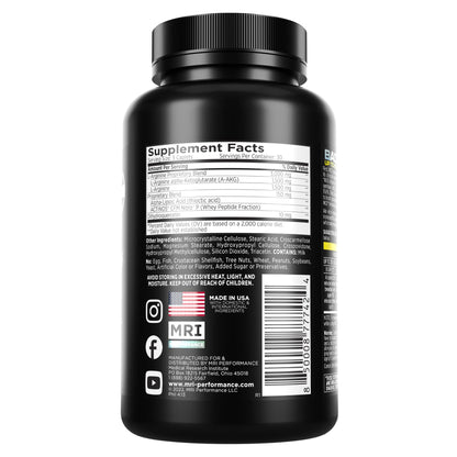 MRI Performance NO2 Nitric Oxide Original Formula All Day Perpetual Pump, Stim-Free Pre-Workout, N.O. Booster with L-Arginine Alpha Ketoglutarate AAKG, Power, Strength, Lean Muscle Mass & Vascularity