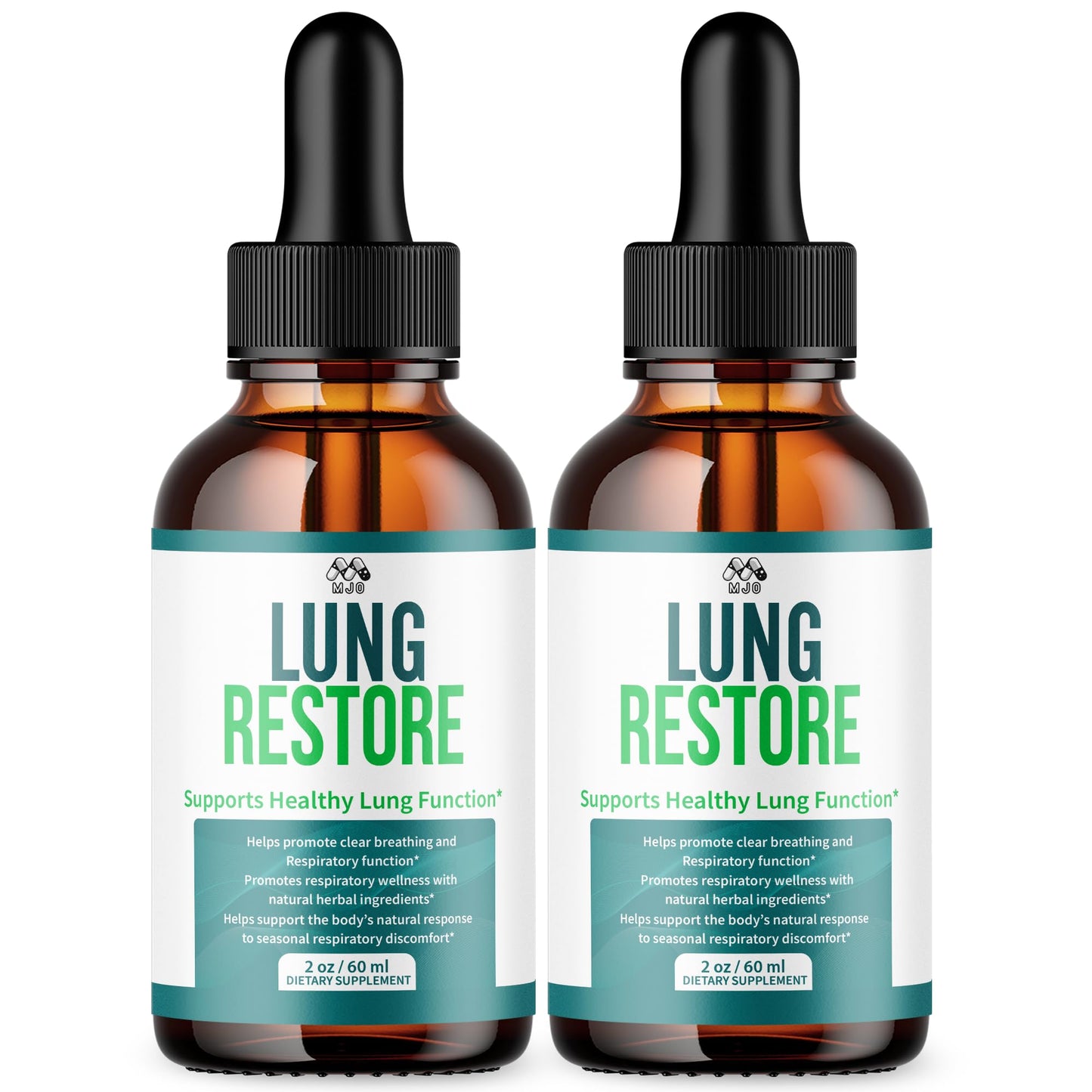 (2 Pack) Lung Restore Drops, Official LungRestore Liquid Supplement Drops with All Natural Ingredients, Lung Restore Advanced Lungs Wellness Support with Premium Vitamins for Women & Men (60 Servings) MJOBuy Supplements Australia