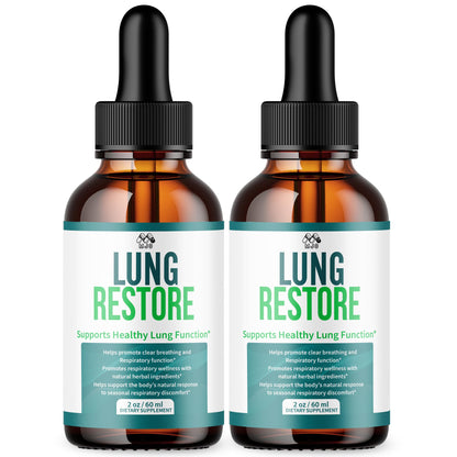 (2 Pack) Lung Restore Drops, Official LungRestore Liquid Supplement Drops with All Natural Ingredients, Lung Restore Advanced Lungs Wellness Support with Premium Vitamins for Women & Men (60 Servings) MJOBuy Supplements Australia