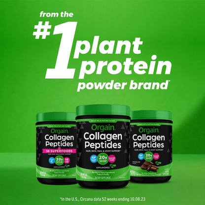 Orgain Hydrolyzed Collagen Peptides Powder, 20g Grass Fed Collagen - Hair, Skin, Nail OrgainBuy Supplements Australia