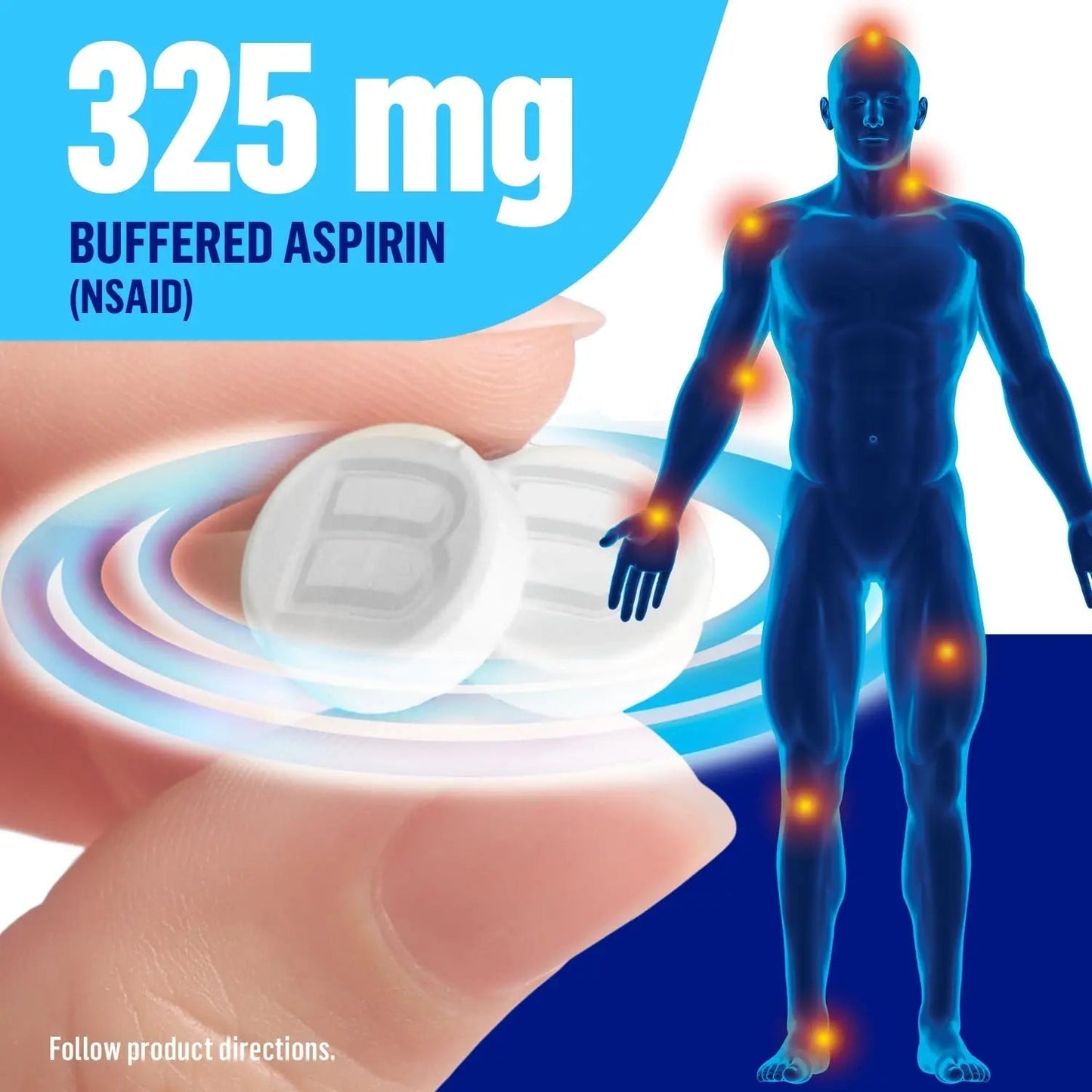 Bufferin Aspirin 325mg, Pain Reliever & Fever Reducer, with 3 Buffering Agents Relieves 7 Types of Pain: Headaches, Back Ache, Arthritis, Muscle Aches & More, for Adults, 130 Coated Tablets, 1-Pack BufferinBuy Supplements Australia