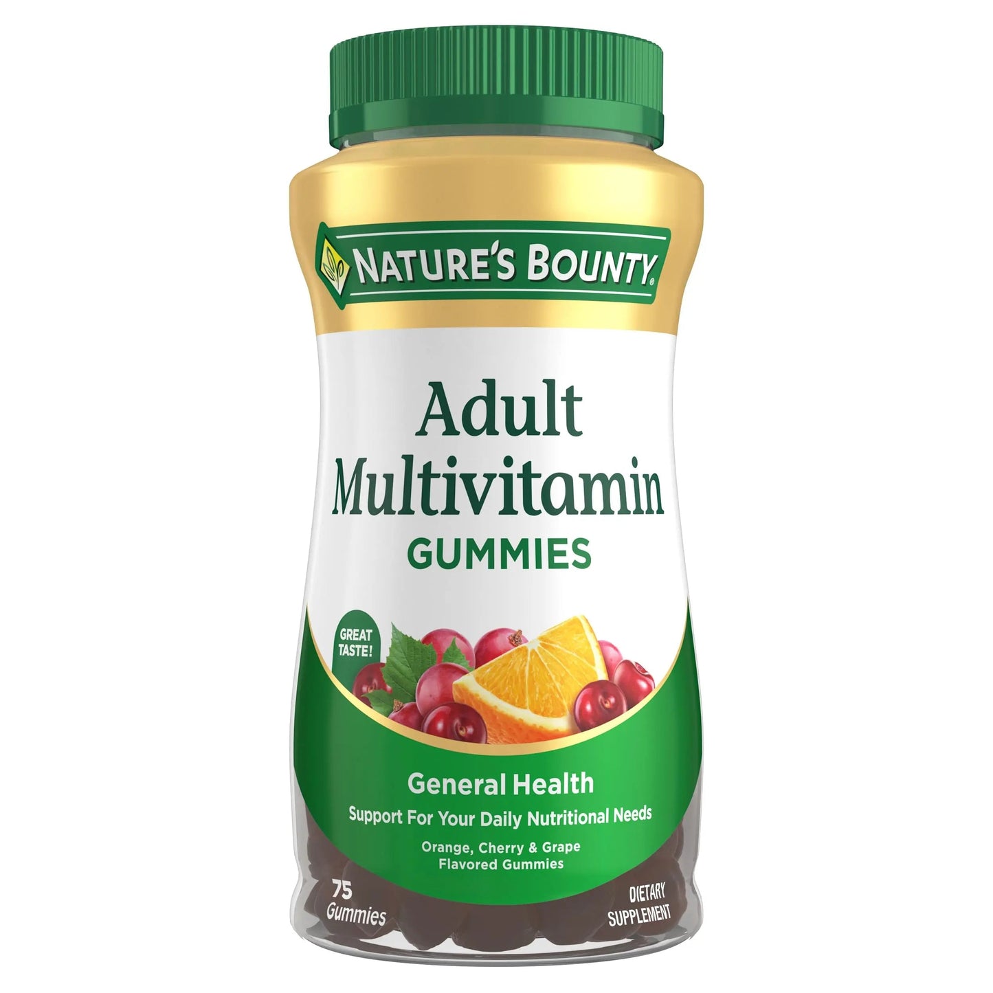 Nature's Bounty Adult Multivitamin Gummies, Vitamin Supplement, Daily Nutritional Needs, Orange, Cherry and Grape Flavor, 75 Gummies Nature's BountyBuy Supplements Australia