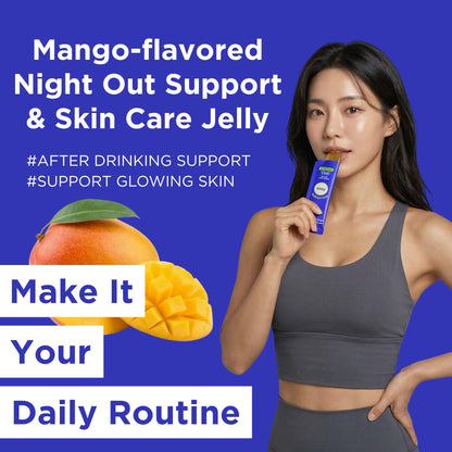 EASY TOMORROW - Natural Energy & Morning Vitality Jelly Stick - Daily Korean Skin Health Supplement & After Drinking Support with DHM & Glutathione - K-Beauty Inspired (Mango Flavor, 10 Sticks) EASY TOMORROWBuy Supplements Australia
