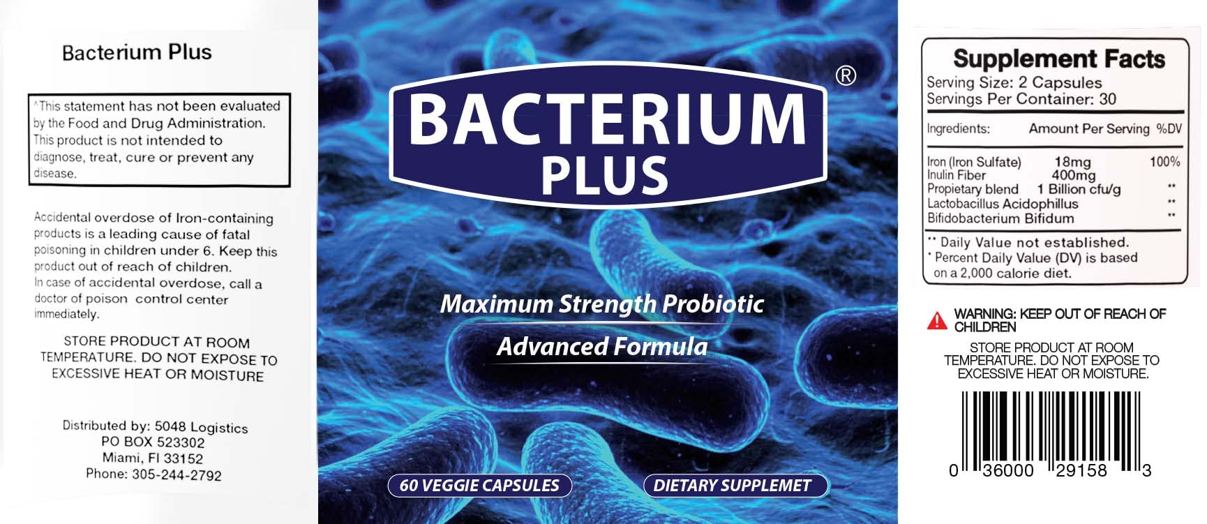 Bacterium Plus - Maximum Strength Probiotics - Probiotic Blend to Improve Instestinal Health, 100% Natural Digestive Supplement - 60 Capsules BACTERIUM PLUSBuy Supplements Australia