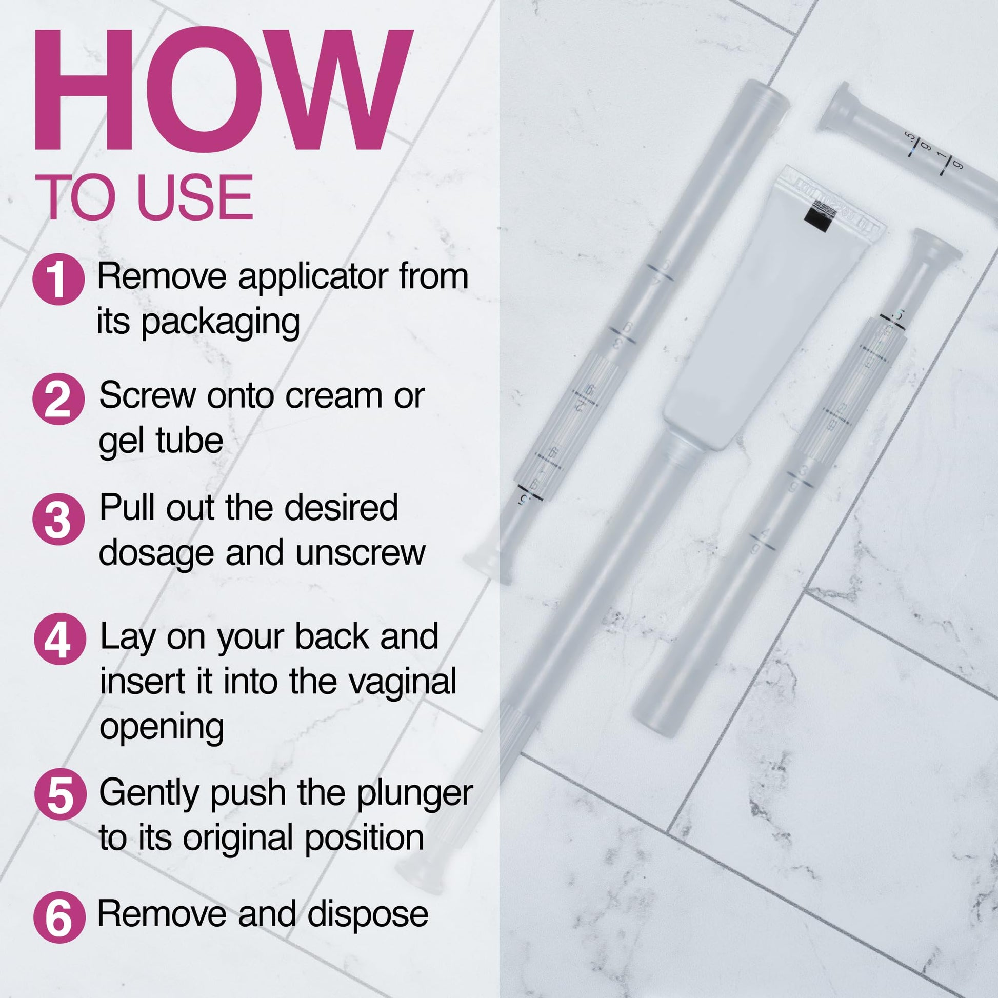 Flextiva Disposable Plastic Vaginal Cream Applicators - Threaded End to Fit OTC Gel or Cream Products FlextivaBuy Supplements Australia