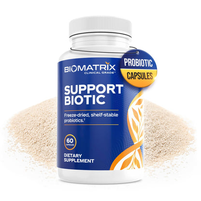 BioMatrix Saccharomyces boulardii Probiotic Supplement w/L. paracasei, L. rhamnosus, Bifidobacterium, Acidophilus – Prebiotic Complement – Temp-Stable, 30-60 Day Supply BioMatrixBuy Supplements Australia