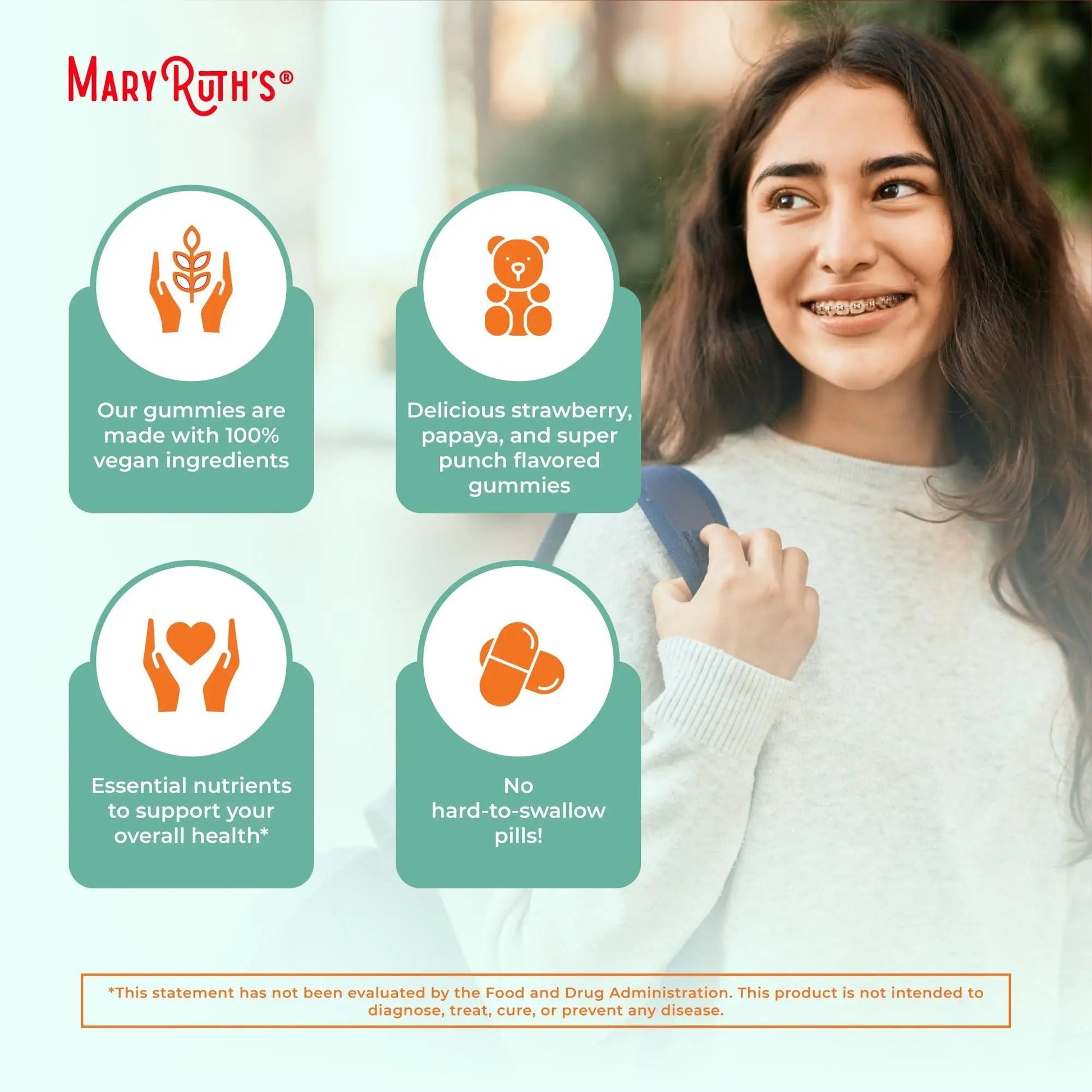 MaryRuth Organics Multivitamin for Teens | Teen Multivitamin Multimineral Gummies with Vitamin B, C, D and E, Biotin, Zinc MaryRuth OrganicsBuy Supplements Australia
