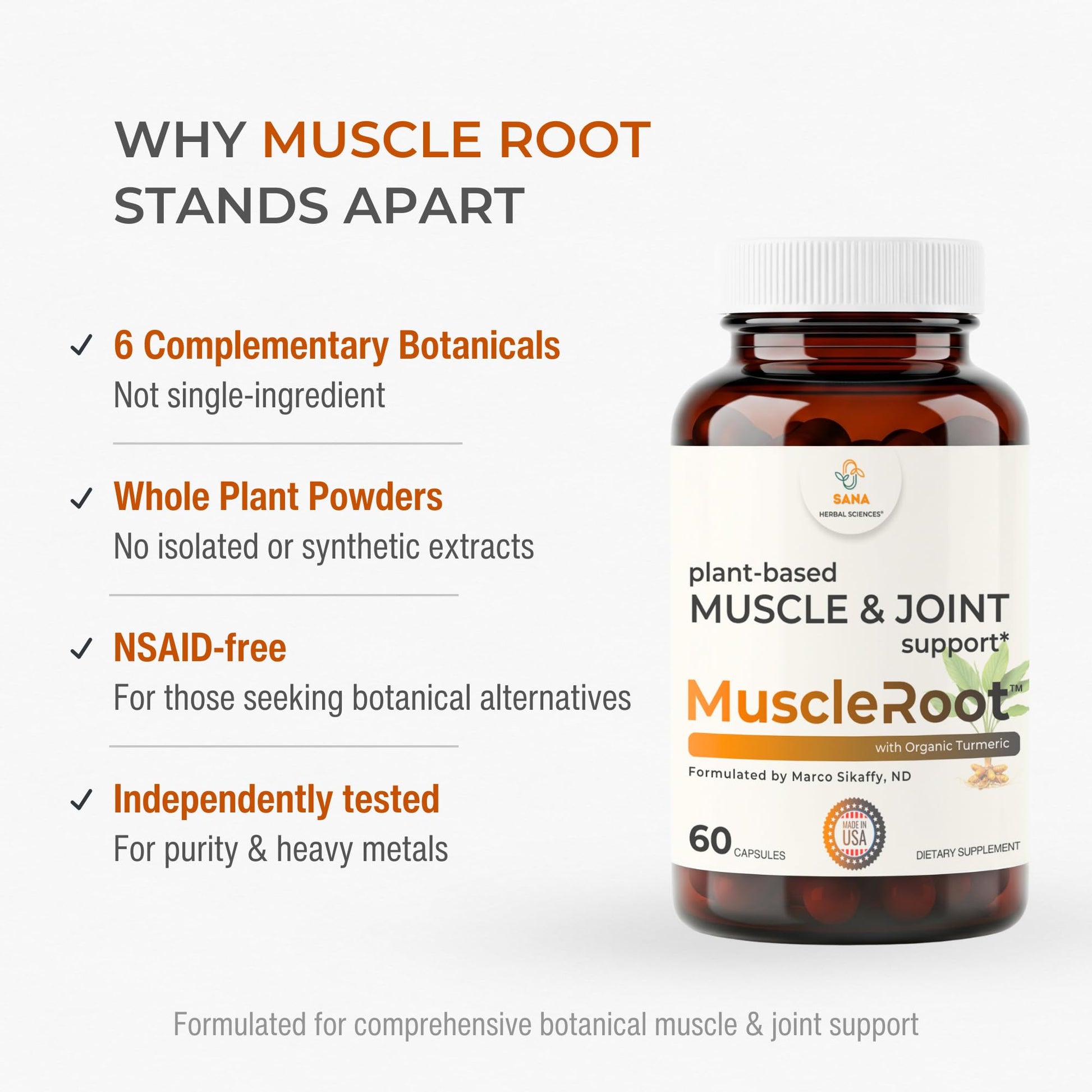 Muscle & Joint Support Supplement – Botanical Formula for Healthy Inflammatory Response | 6 Research-Backed Botanicals | Organic Turmeric | 60 Capsules | Sana Herbal Sana Herbal SciencesBuy Supplements Australia