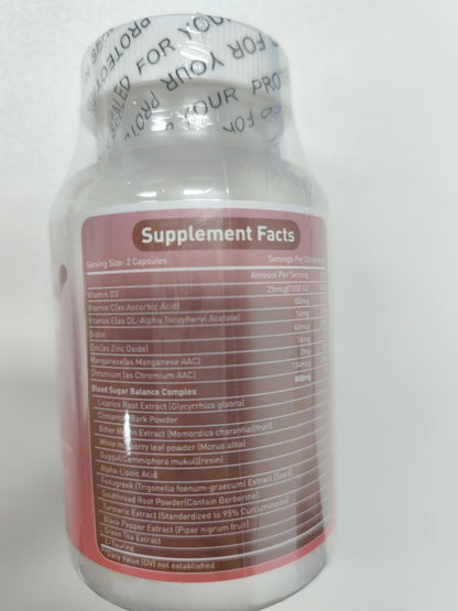 Blood Sugar Complex Supplement – Natural with 20 Active Herbs and Vitamins, Including Cinnamon, Bitter Melon, Black Pepper, Licorice, Vegan, Non-GMO, Gluten-Free, 60 Capsules HOWEEJETBuy Supplements Australia
