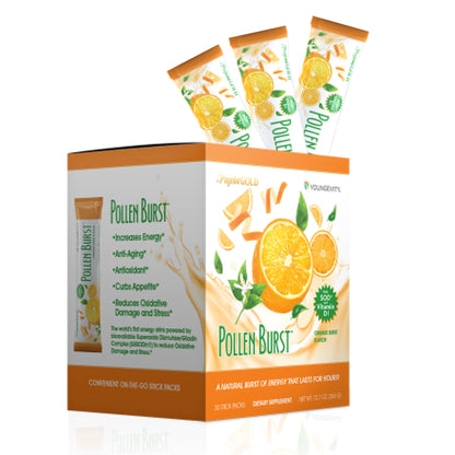 Youngevity ProJoba Pollen Burst™ - Clean Natural Energy Supplement w/Green Tea, Pollen Extract, GliSODin® - Increase Focus, Brain Boost, Endurance, Mental Clarity (30 Sticks) YoungevityBuy Supplements Australia