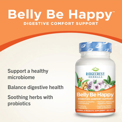 RidgeCrest Herbals Belly Be Happy - 60 Capsules - Digestive Comfort Support - Non-GMO RidgeCrest HerbalsBuy Supplements Australia