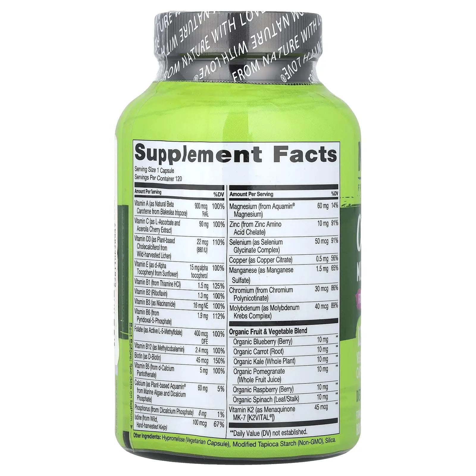 NATURELO One Daily Multivitamin for Men 50+, 120 Capsules One Daily Multivitamin for Women 50+ (Iron Free), 120 Capsules - 4 Month Supply Bundle NATURELO