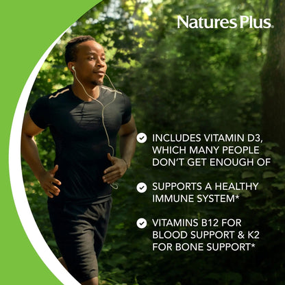 NaturesPlus Source of Life Gold Multivitamin - 90 Tablets - with Vitamins D3, B12 & K2 - Blood, Bone & Immune Support Aus Healthcare