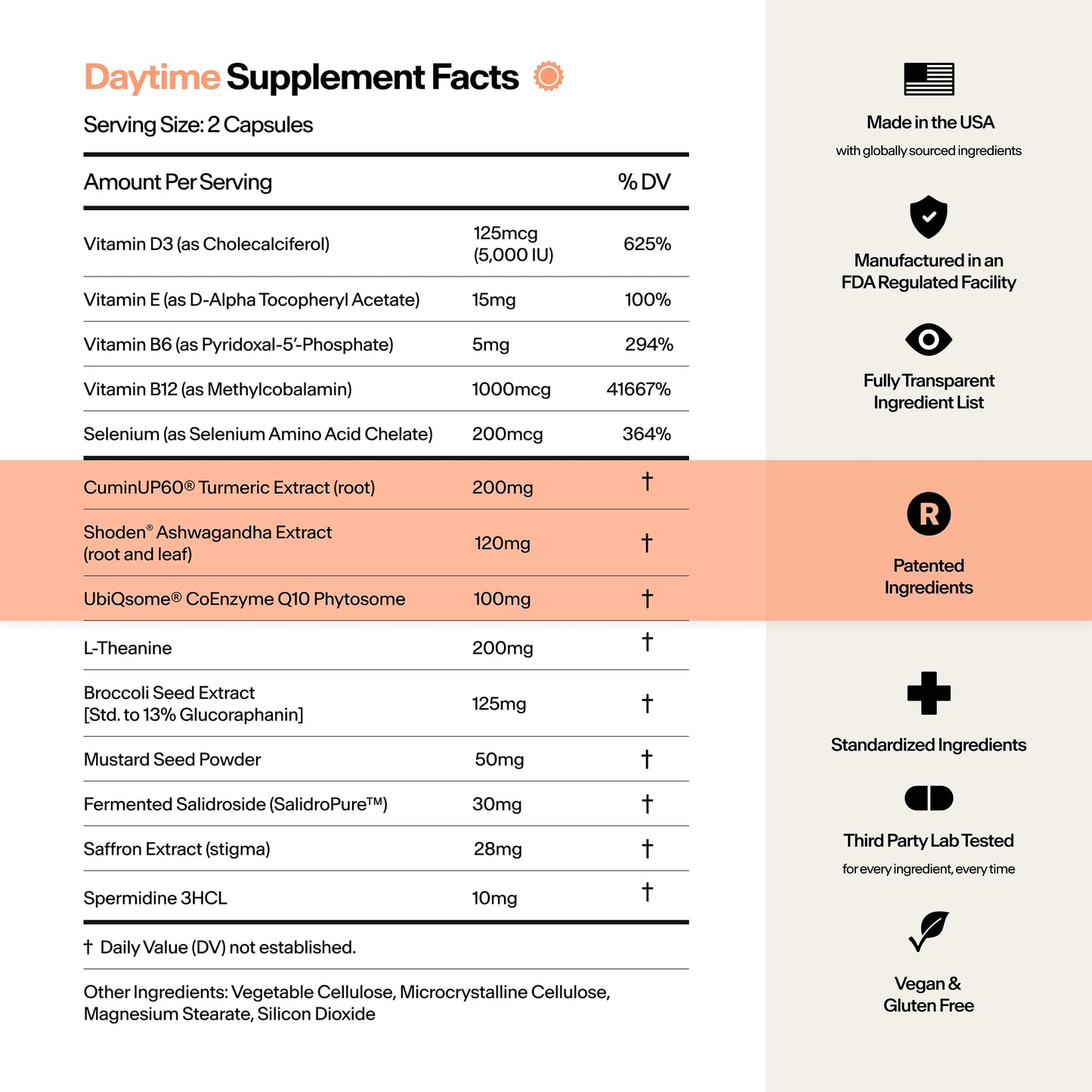 Stasis Daytime Energy & Focus Supplement for Men & Women with Vitamin D3, L Theanine, Ashwagandha & CoQ10, Cognitive Support Capsules for Morning Routines, Vegan,