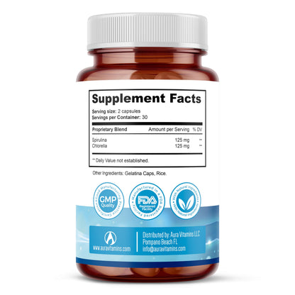 Stem Cell Supplements 500mg (60 Cap) Natural Anti-Aging & Longevity Support with Spirulina & Chlorella, Boost Cellular Renewal, Restore Youthful Energy, Reduce Joint Soreness – Celulas Madre AURA VITAMINSBuy Supplements Australia