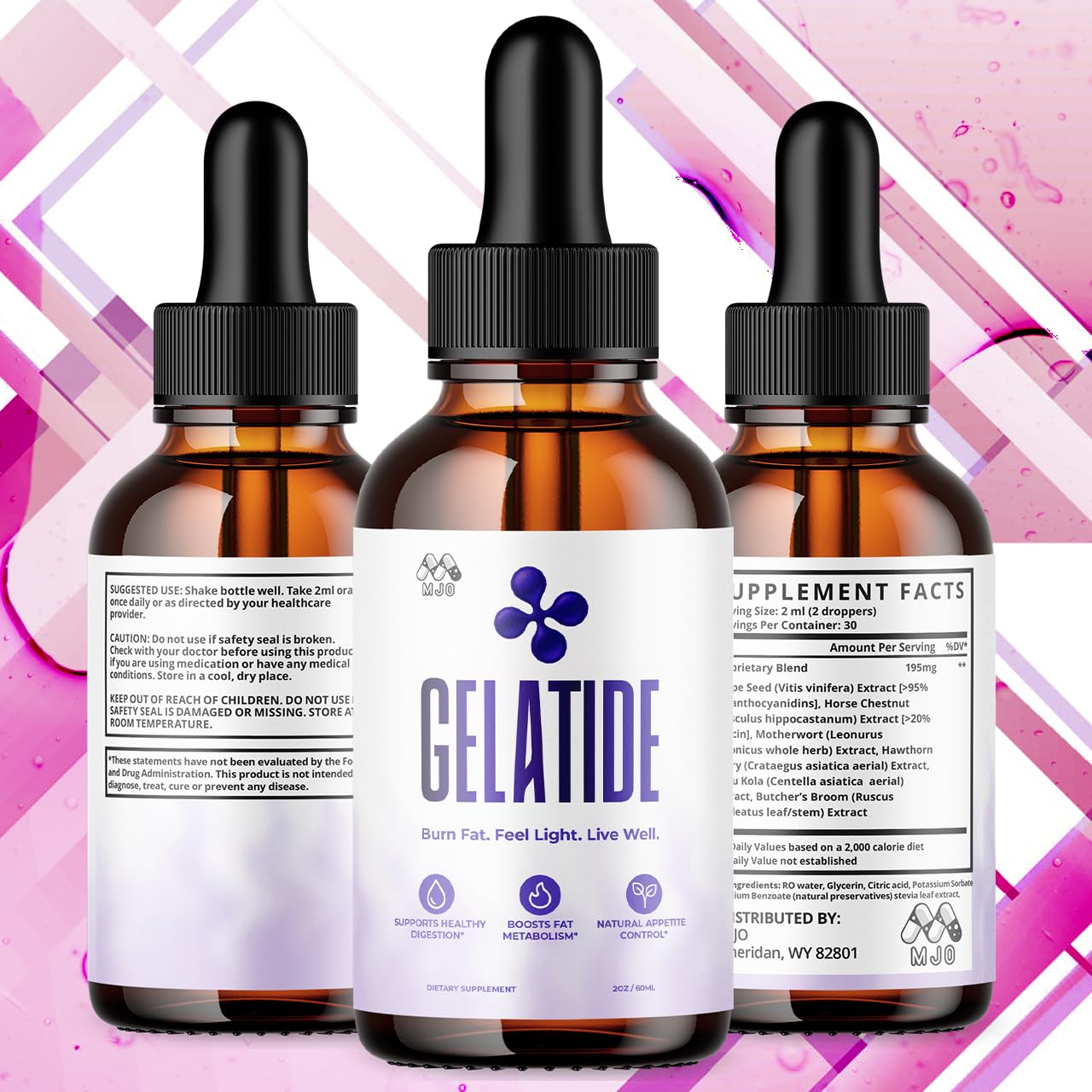 (2 Pack) Gelatide Drops, Official Gelatide Health Support Formula with All Natural Ingredients, Advanced Active Lifestyle Support Supplement Max Strength Vitamin Formula for Women & Men (60 Servings) MJOBuy Supplements Australia