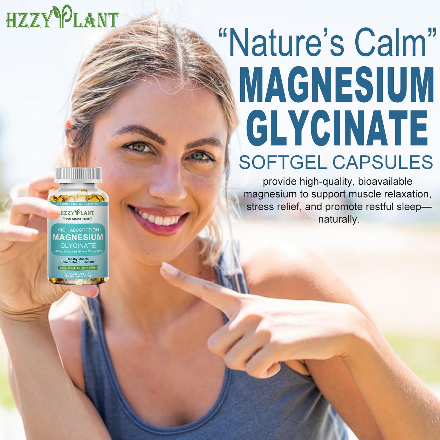 Magnesium Glycinate 500mg Softgels, High Absorption Magnesium Supplement Softgel Capsules for Muscle, Heart, Sleep & Bone Support, Stress Relief, Nerve Health & Metabolism, Non-GMO, 2 Month Supply HZZYPLANTBuy Supplements Australia