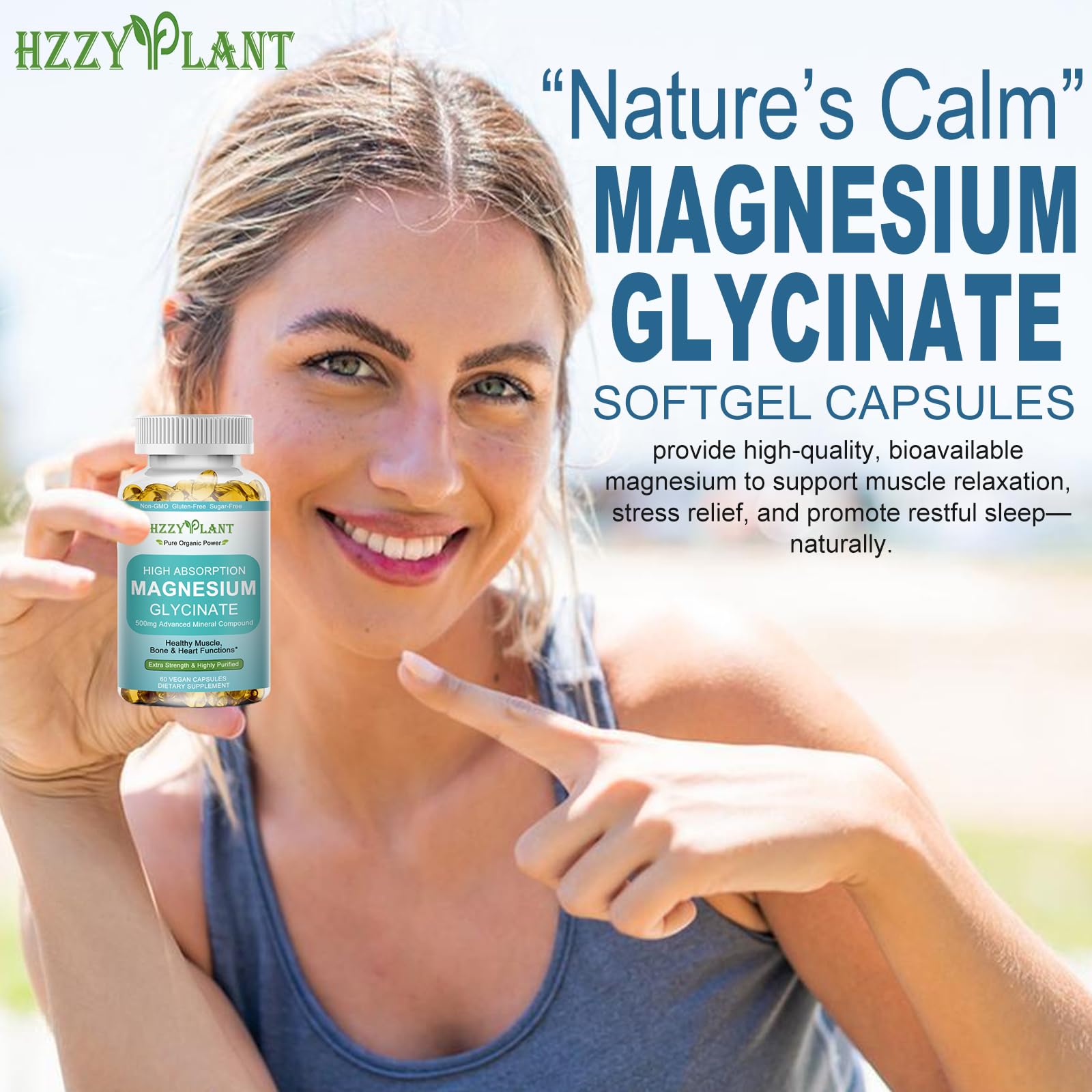 Magnesium Glycinate 500mg Softgels, High Absorption Magnesium Supplement Softgel Capsules for Muscle, Heart, Sleep & Bone Support, Stress Relief, Nerve Health & Metabolism, Non-GMO, 2 Month Supply HZZYPLANTBuy Supplements Australia