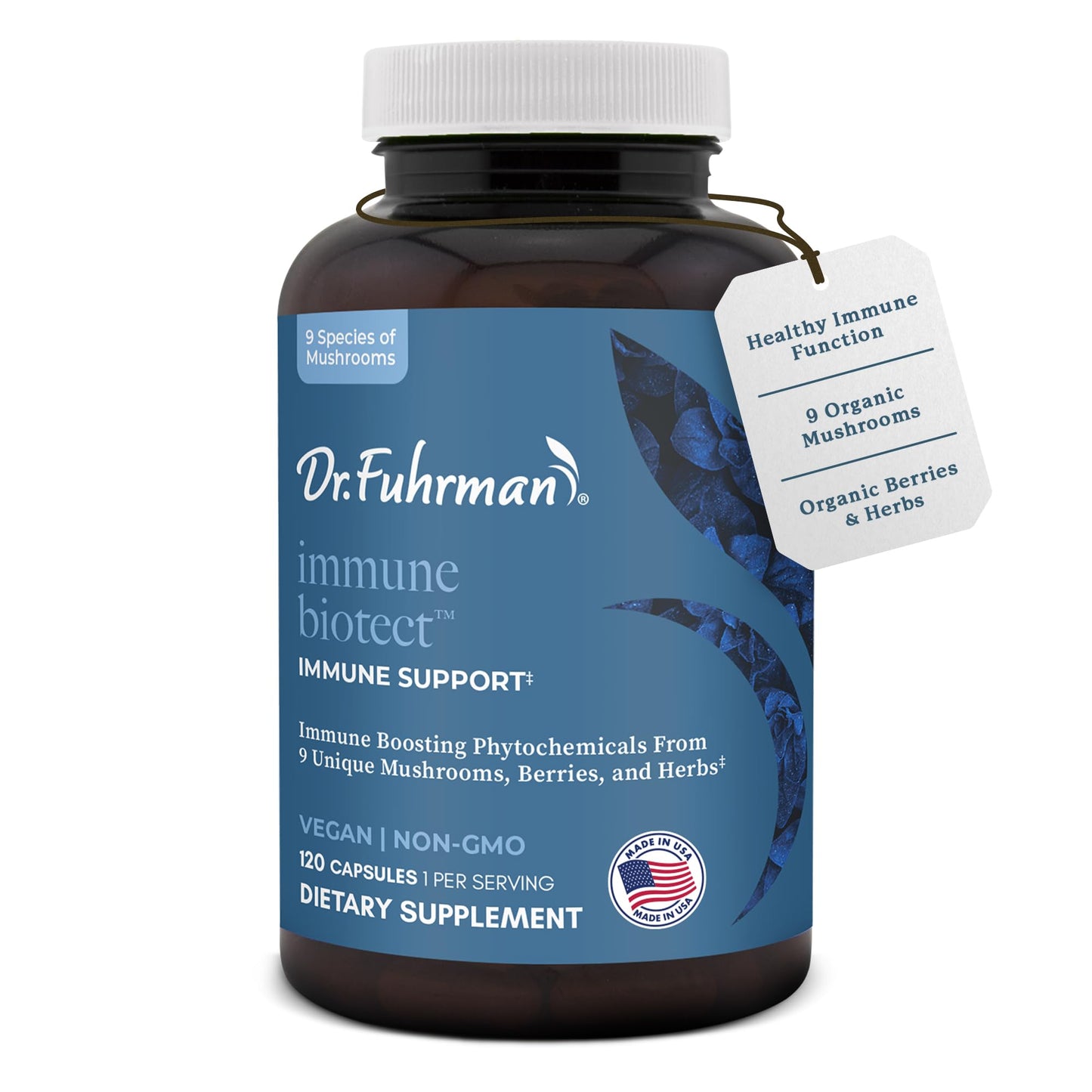 Dr. Fuhrman All Natural Immune Support Supplement | Whole-Food Derived Vitamin for Immunity Defense | Organic Mushrooms, & Berries | Organic Lion’s Mane, Maitake, Reishi, and Elderberry | 120 Caps Dr. FuhrmanBuy Supplements Australia