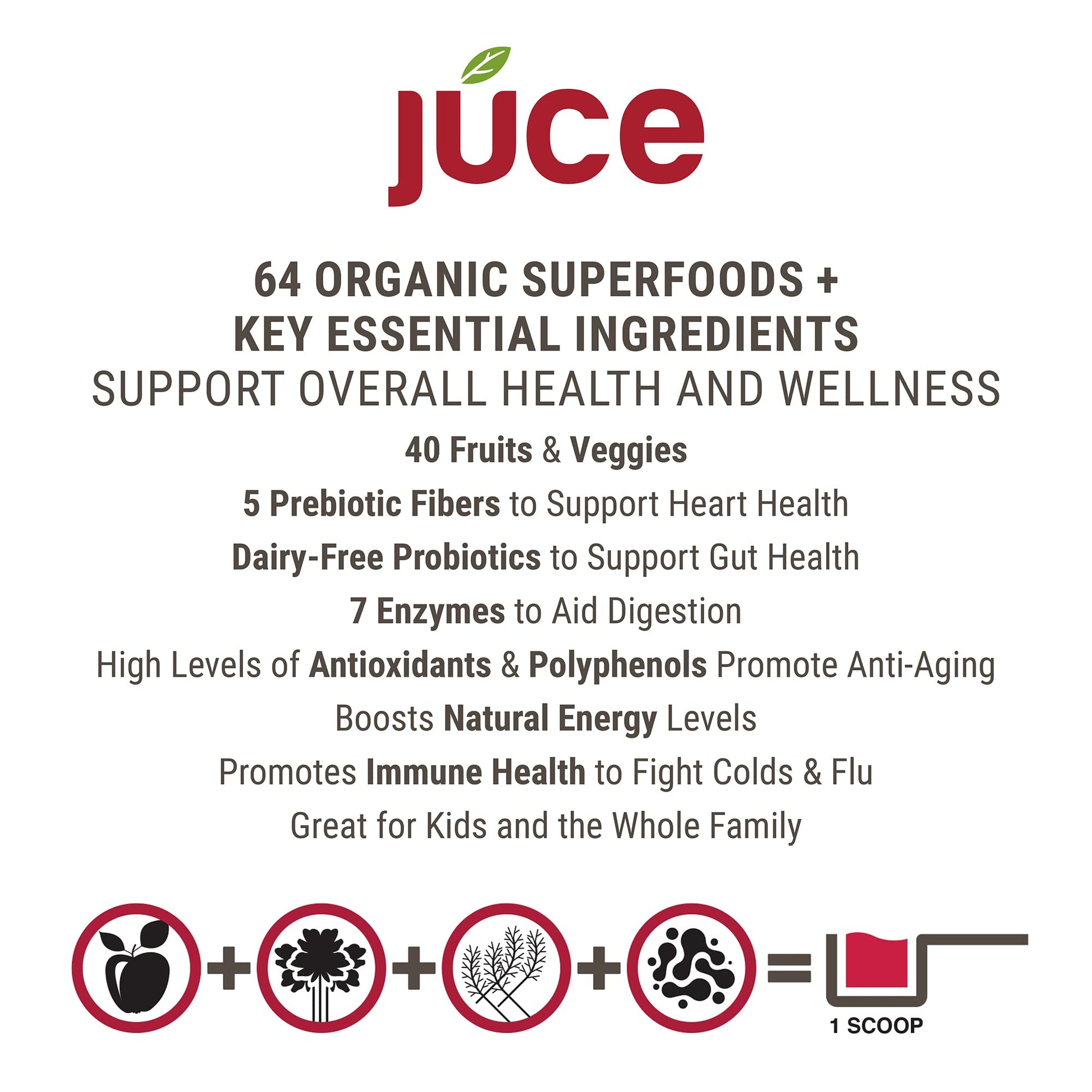 Terra Kai Organics JUCE Reds Organic Superfood Powder - Garden Berry Flavor | Fruit & Veggie Powder for Everyone w/64 Immune Boosting Superfood Plus Probiotics for Gut Health | 20 Servings (230g) Terra Kai OrganicsBuy Supplements Australia