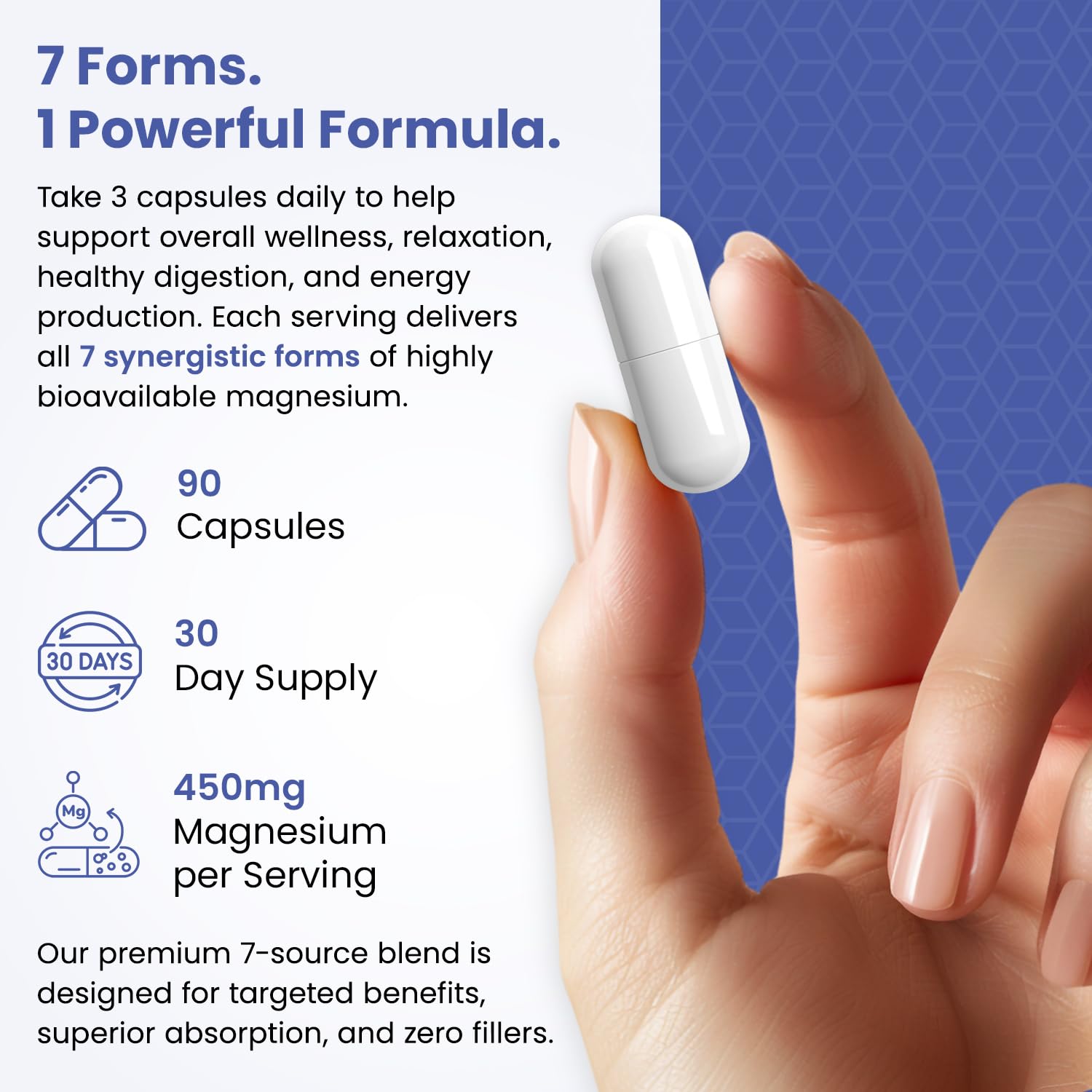 Magnesium Complex for Sleep, Relaxation, Digestion & Calm – Magnesium Glycinate, Citrate, Bisglycinate, Carbonate, Malate, Orotate, Taurate, + Humic/Fulvic for High Absorption - 90 ct. VITAMIZEDBuy Supplements Australia