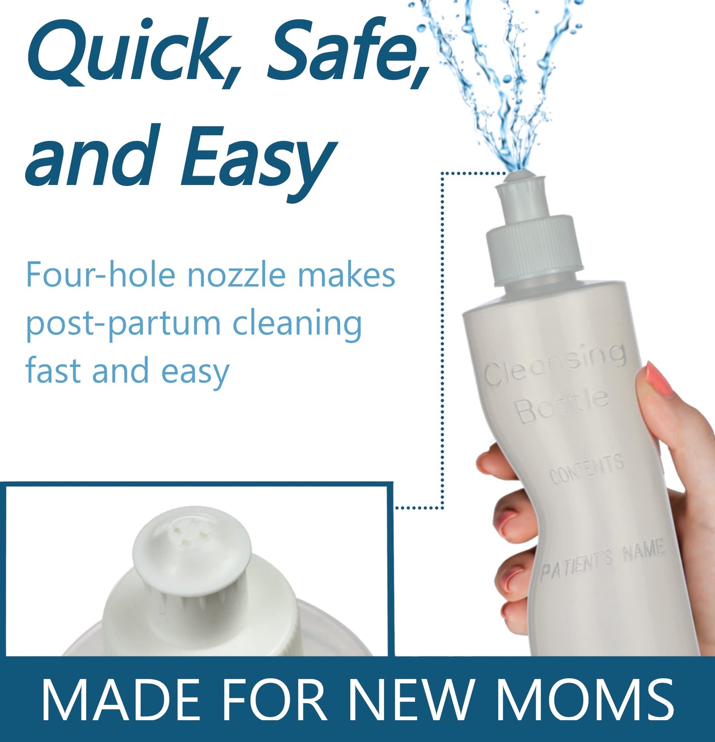 Perineal Squirt Bottle [4 Pack] Refillable Postpartum Lavette Cleansing Irrigation Peri Wash Bottle Easy GlideBuy Supplements Australia