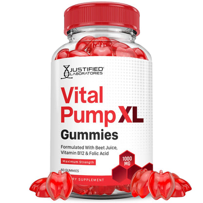 Justified Laboratories Vital Pump XL Performance Gummies 1000MG Advanced Formula Vital PumpXL Formulated with Beet Juice ACV Pomegranate Beet Powder B12 Vegan Non GMO 60 Gummys Justified LaboratoriesBuy Supplements Australia
