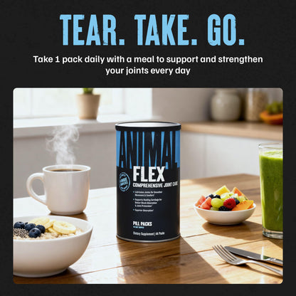 Animal Flex - Glucosamine Chondroitin Joint Supplement for Women and Men Discomfort with Turmeric, MSM, Boswellia for Cartilage, Joint Health, Muscles, Back, Knees, Shoulder, and Hip, 44 Packs AnimalBuy Supplements Australia
