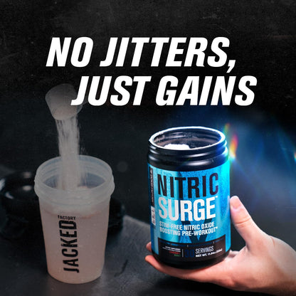 Nitric Surge Stim Free Pre Workout Powder - Caffeine Free Nitric Oxide Supplement Jacked FactoryBuy Supplements Australia