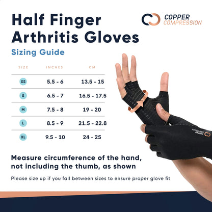 Copper Compression Arthritis Gloves | Fingerless Arthritis Carpal Tunnel Pain Relief Gloves Copper CompressionBuy Supplements Australia