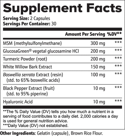 Joint Support Supplement – 60 Caps – MSM, Glucosamine HCl, Turmeric Supplement, Boswellia, Hyaluronic Acid Capsules & Black Pepper, Flexibility, Mobility & Comfort Joint Health – Made in USA MycernBuy Supplements Australia