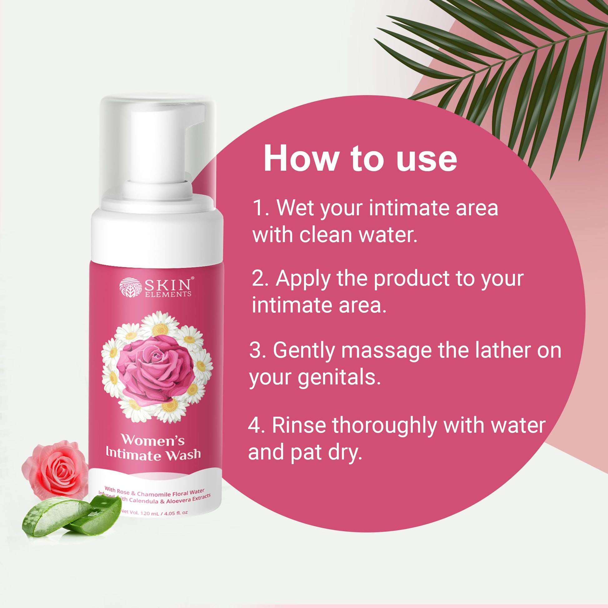 Skin Elements Intimate wash for Women (4.05 Fl Oz.) with Rose & Chamomile Water Skin ElementsBuy Supplements Australia
