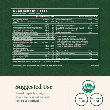 Global Healing Center - USDA Organic Multivitamin for Women & Men - Vitamins Include A, C, D, & More for Your Overall Health & Wellness Needs Global Healing CenterBuy Supplements Australia